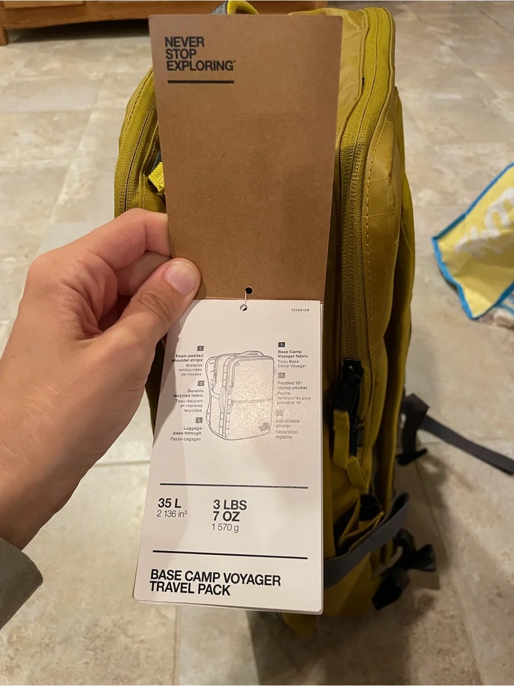 NWT The North Face Base Camp Voyager Travel Pack - Deep Dijon 35 L